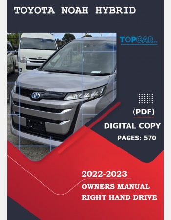 toyota noah 2022-2023 owners manual in english